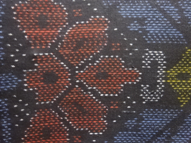 JAPANESE KIMONO / ANTIQUE KIMONO / SILK / DORO OSHIMA TSUMUGI / WOVEN FLORAL SARASA